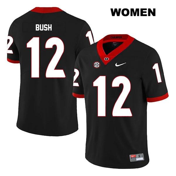 Georgia Bulldogs Women's Tommy Bush #12 NCAA Legend Authentic Black Nike Stitched College Football Jersey HZO8456YF
